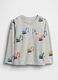 Grey long-sleeve shirt with digger print_0