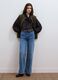 Green pure wool crew-neck gilet with oversized fit_1