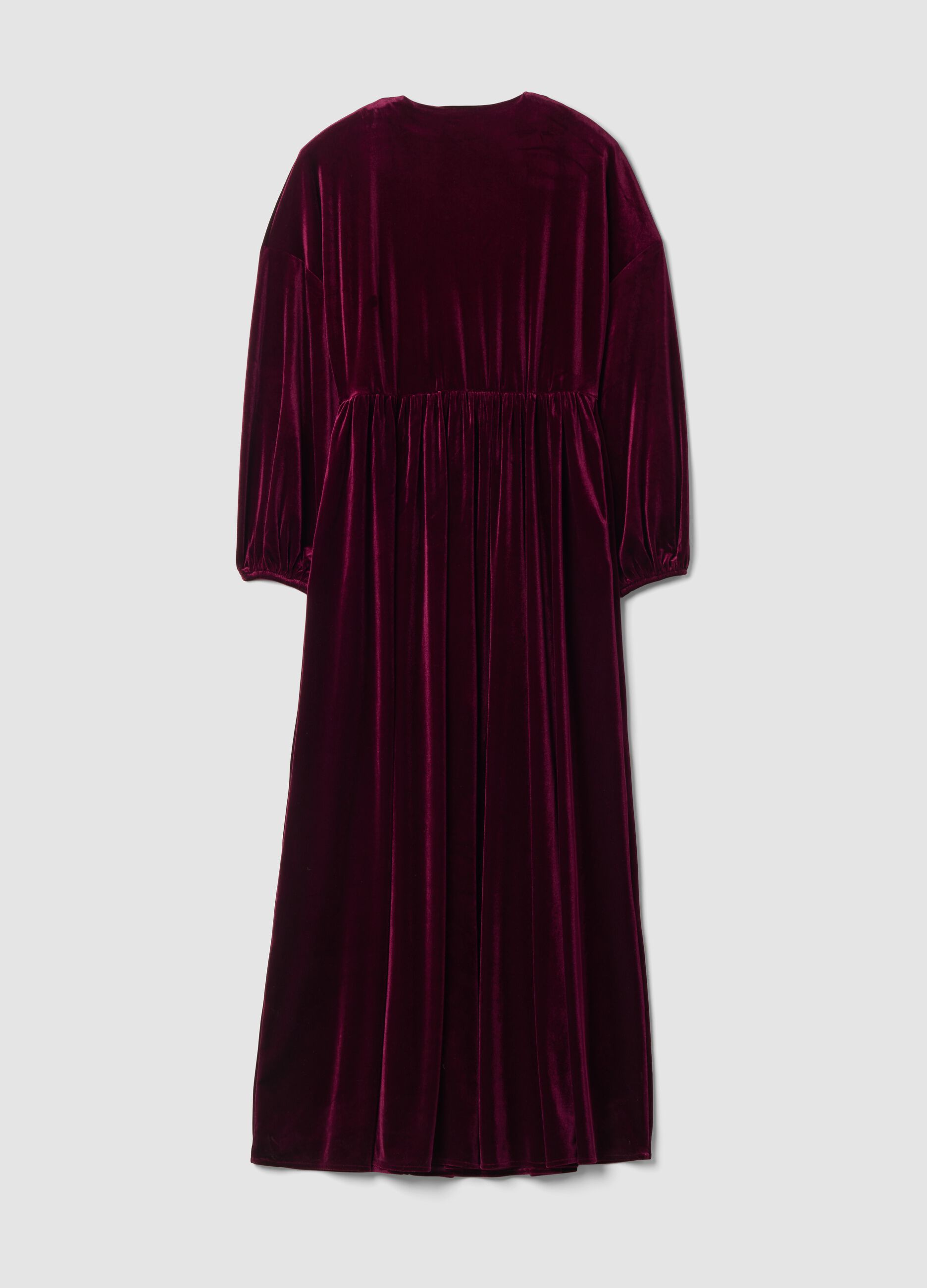 Abito rosso bordeaux in tessuto elasticizzato con zip
