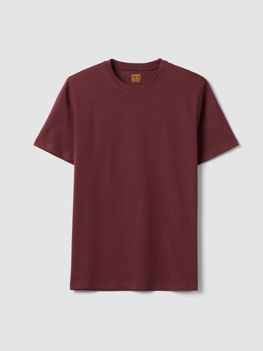 Red pure organic cotton jersey T-shirt, regular fit_4