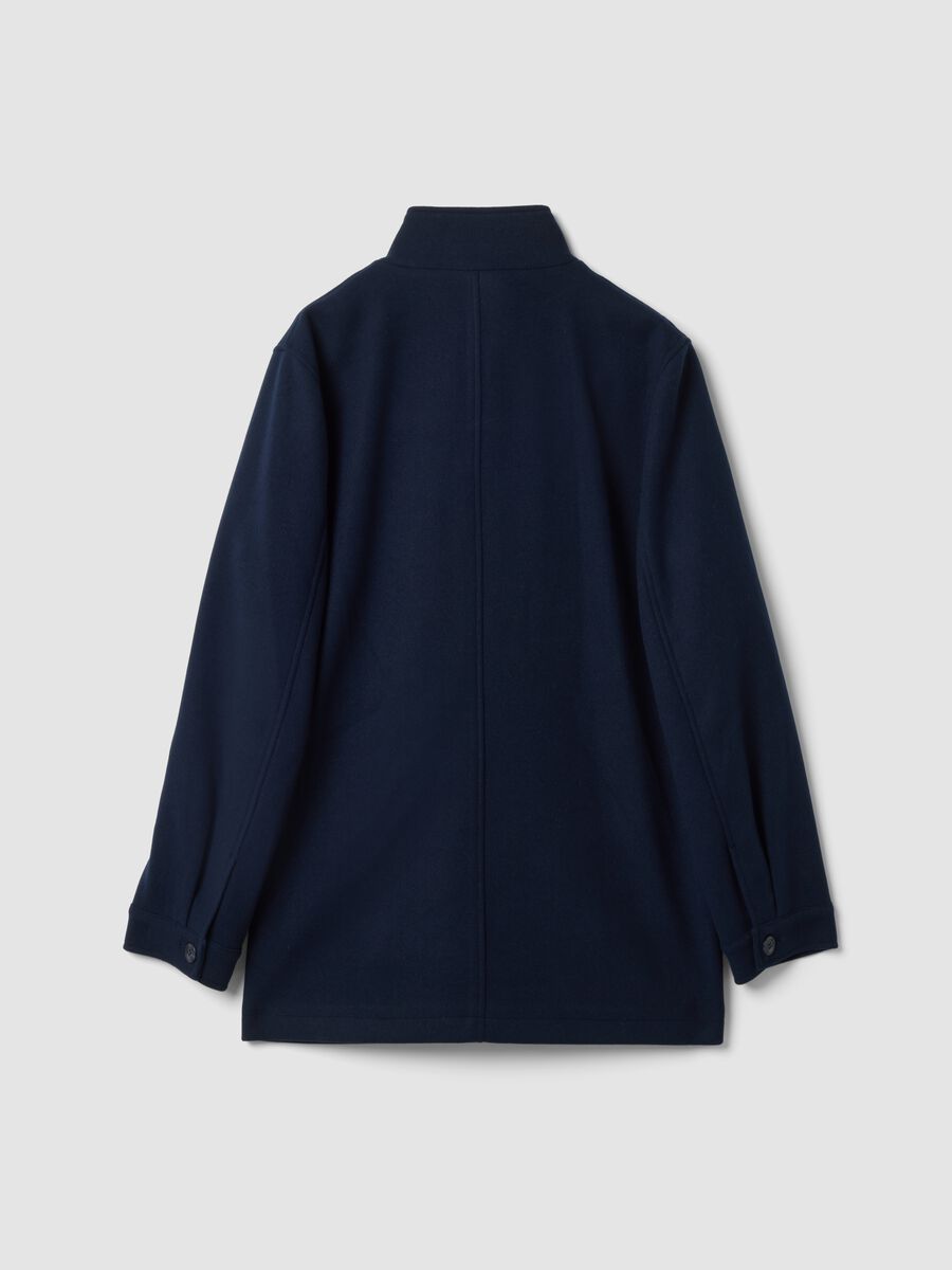 Navy regular-fit coat with concealed fastening_2