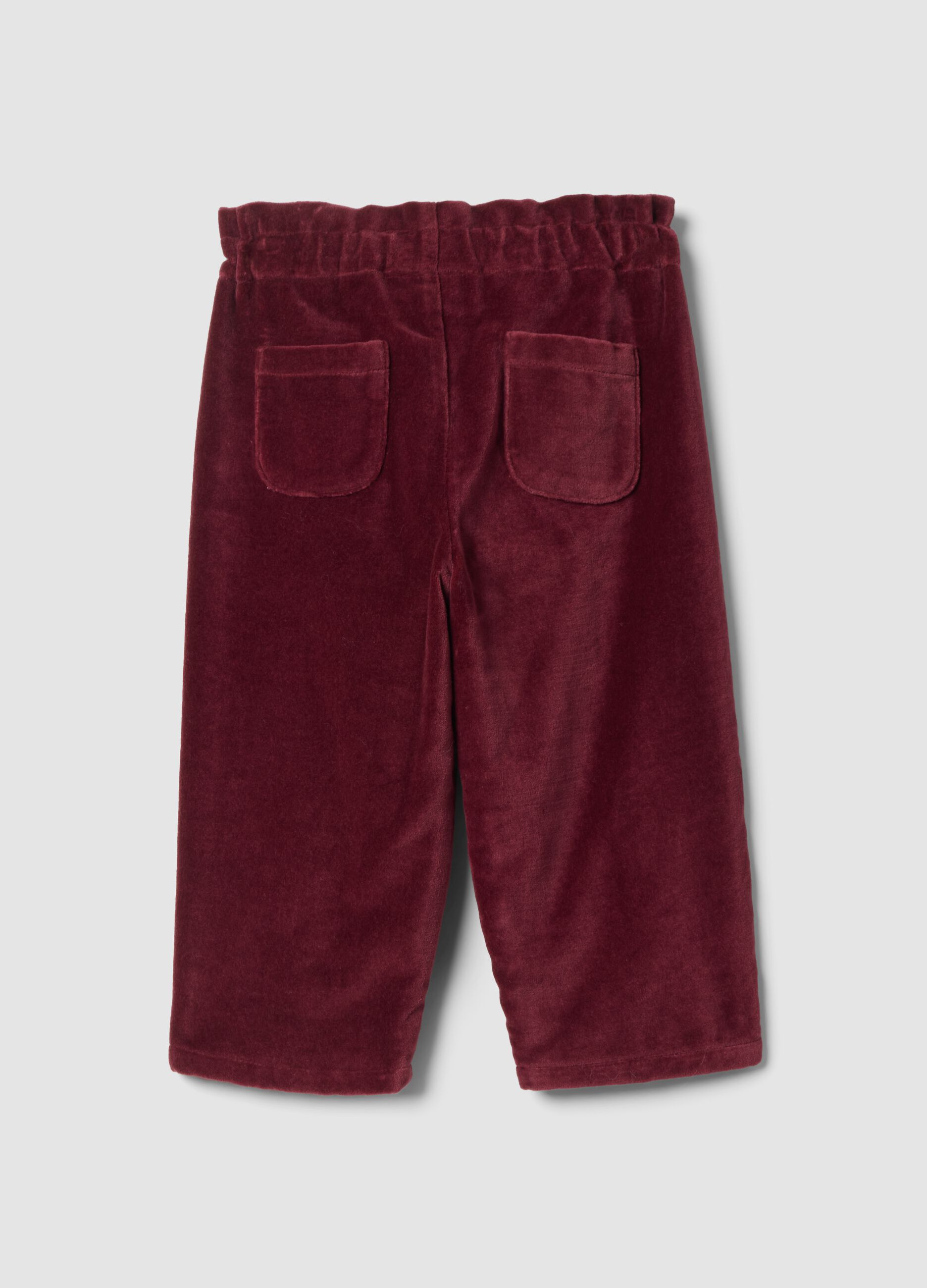 Pantaloni chino rossi in puro cotone con vita regolabile