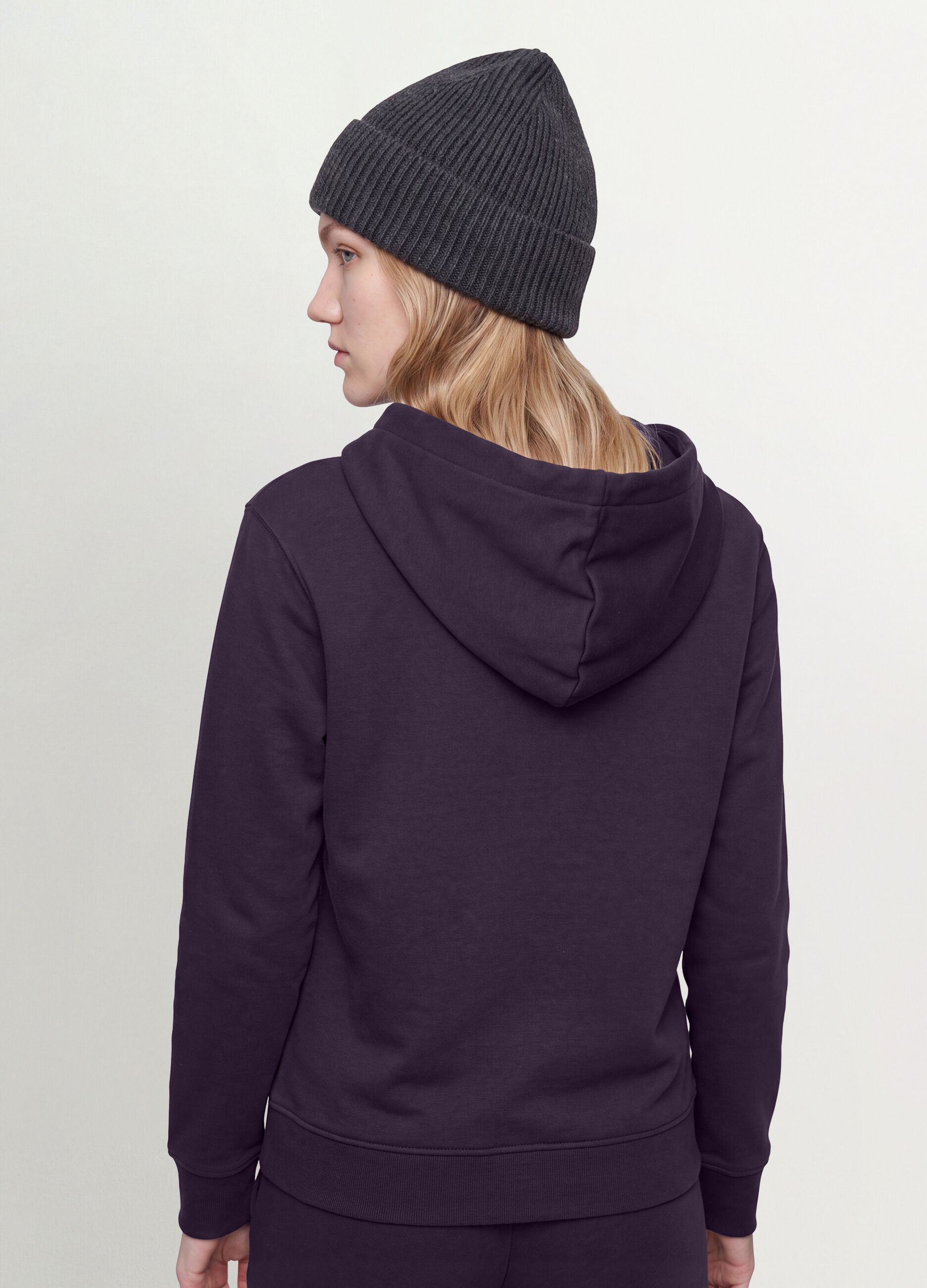 Purple cotton-blend regular-fit hoodie