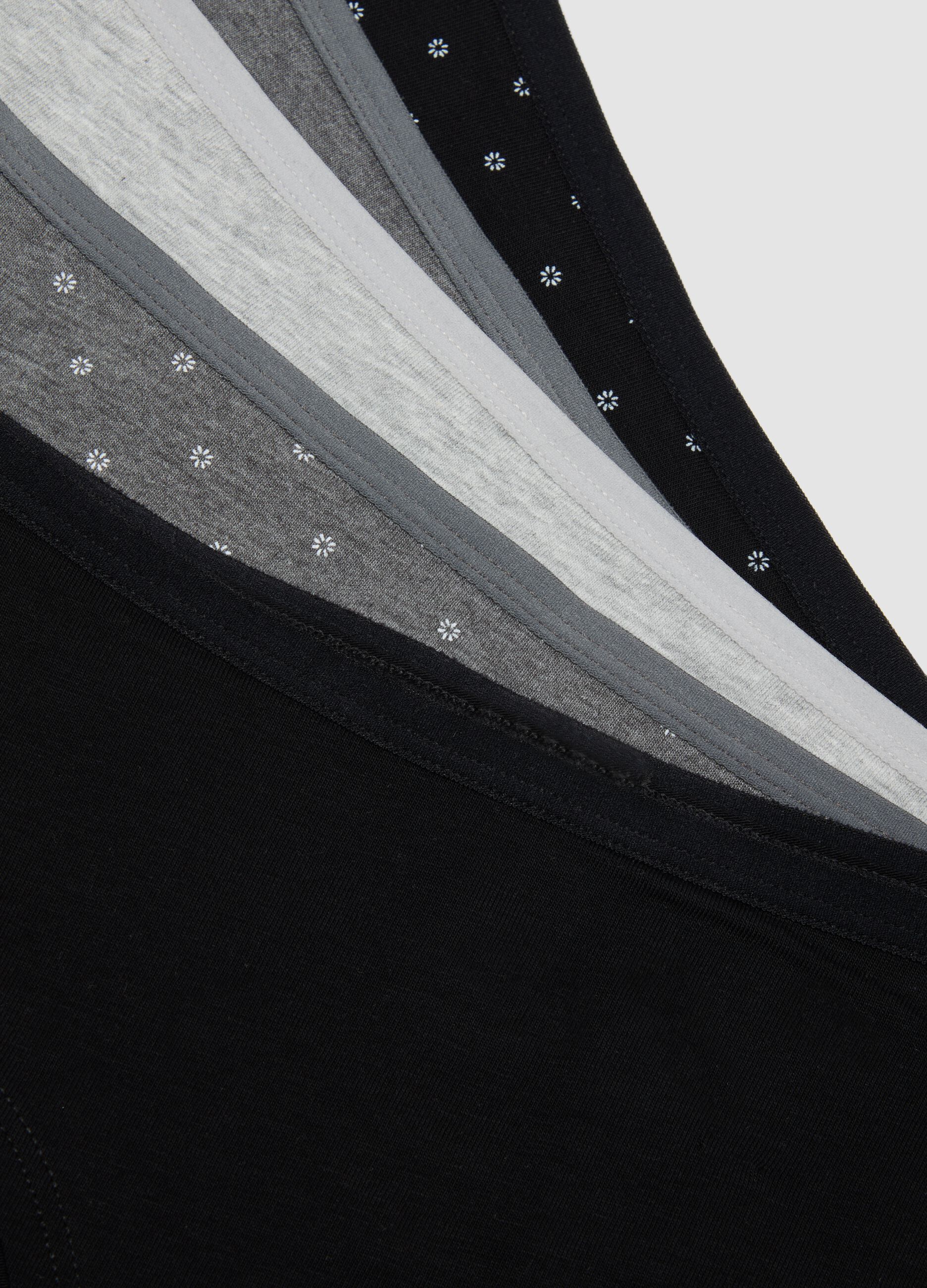 Pack of five black stretch-fabric briefs