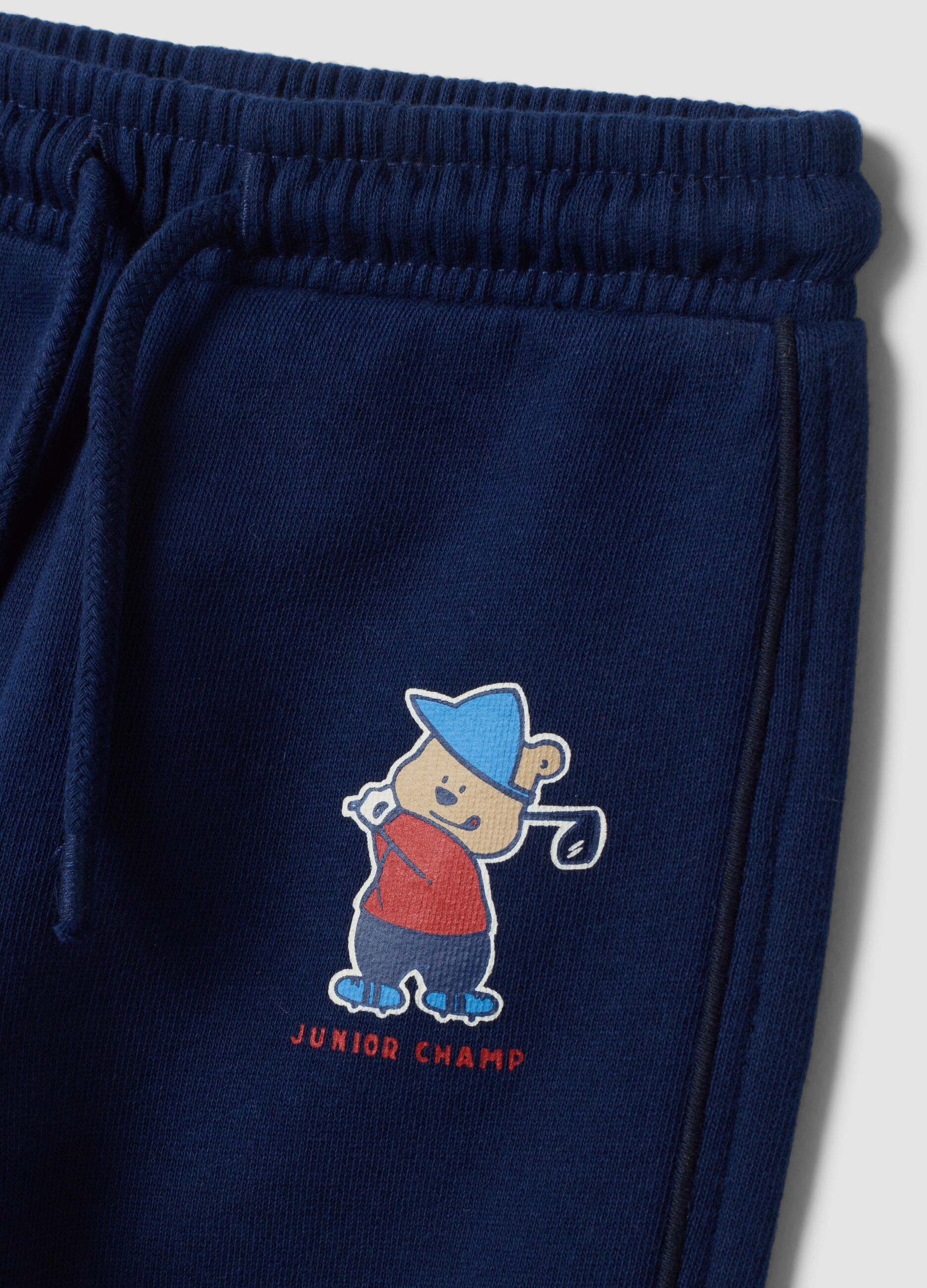 Pantaloni jogger blu in puro cotone