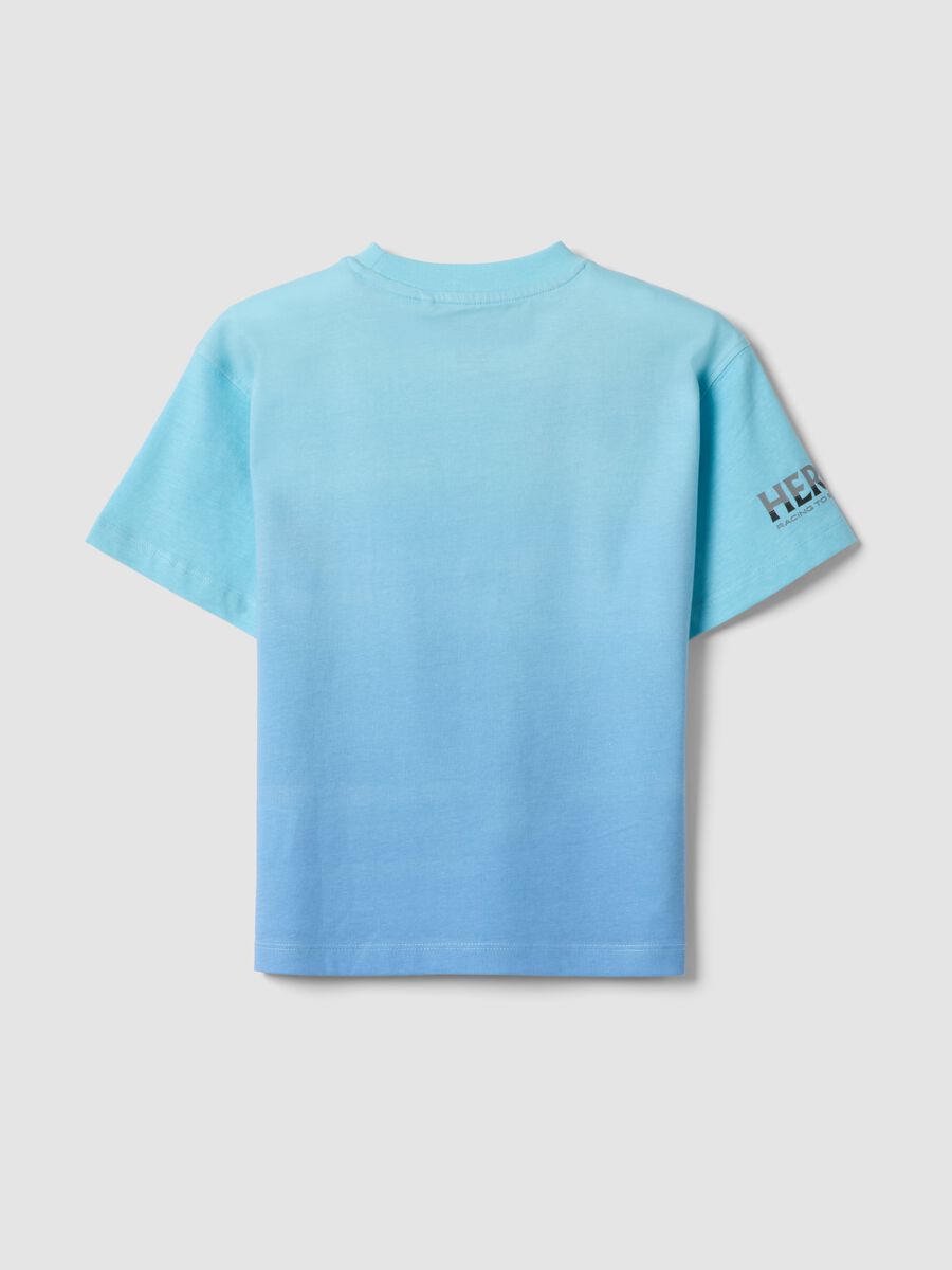 Blue pure cotton Sonic print T-shirt for boys_1