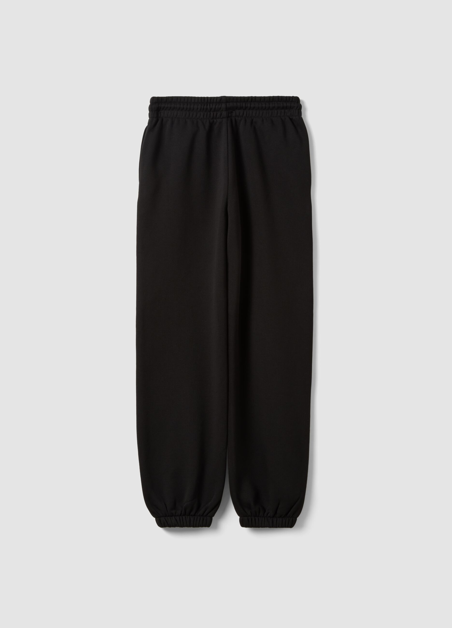 Black cotton-blend joggers with elasticated waist, regular fit