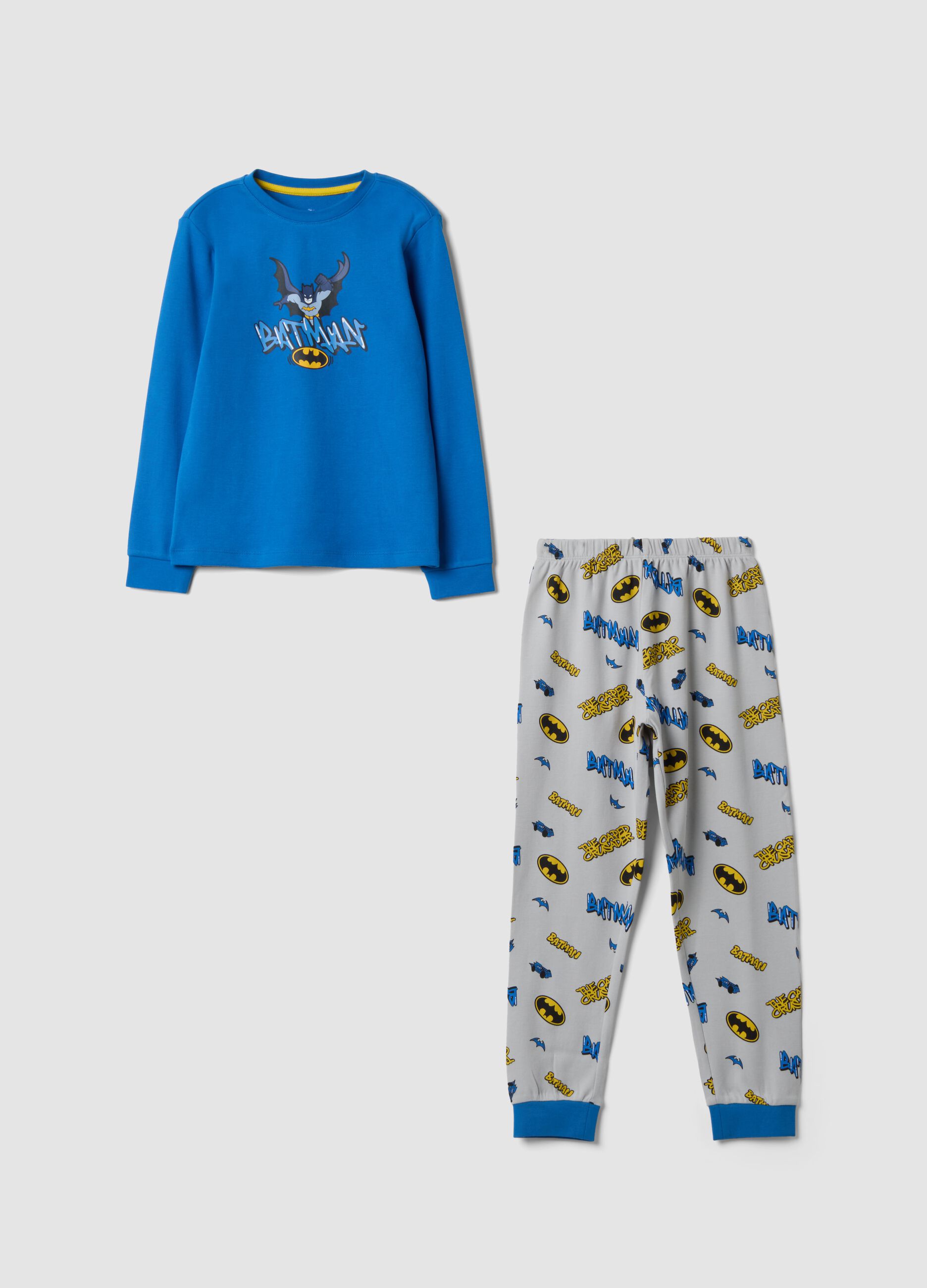 Multicolour Batman print pure organic cotton pyjamas
