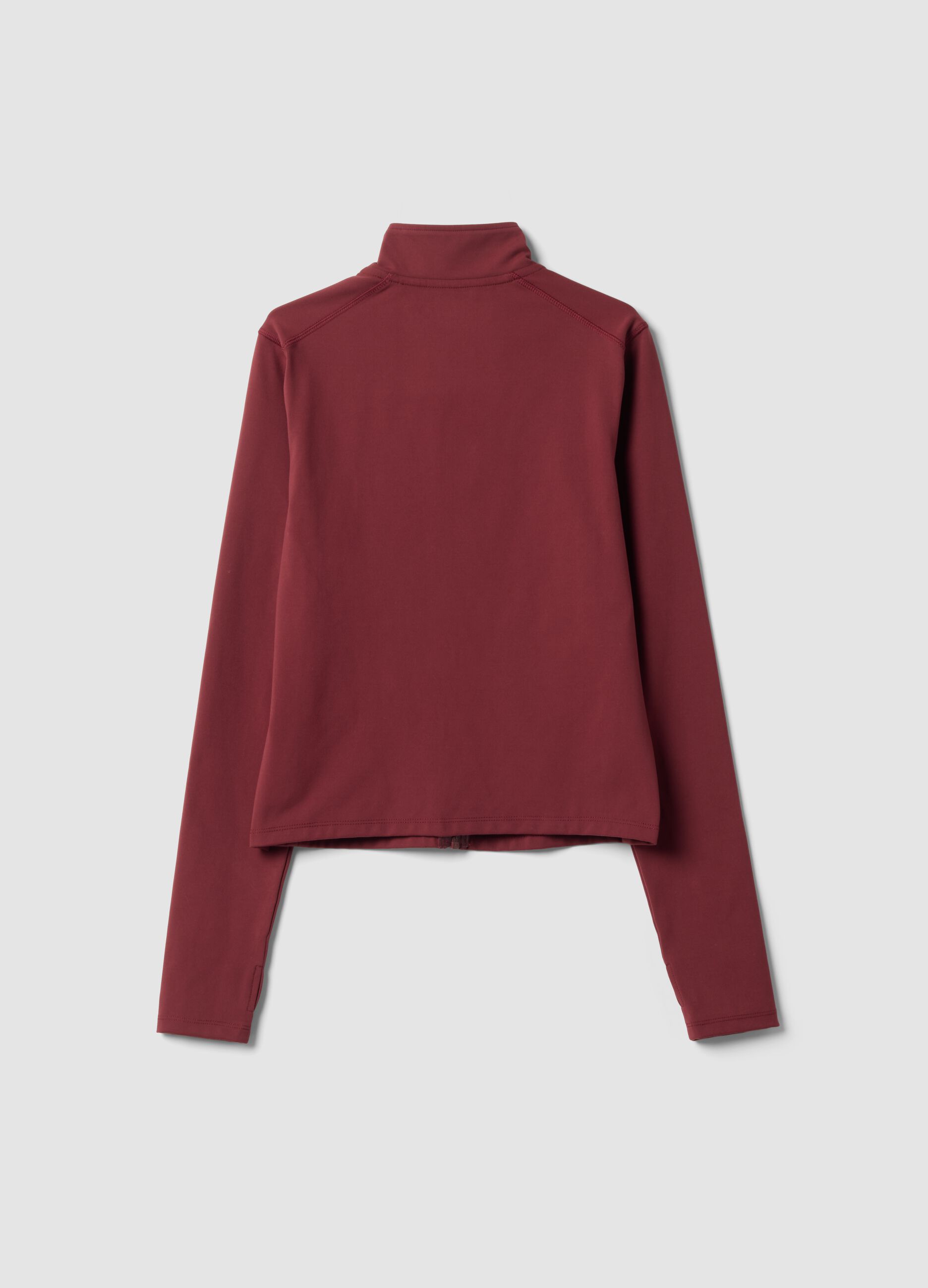 Red fitted full-zip jacket in stretch fabric &ndash; ALTAVIA STUDIO
