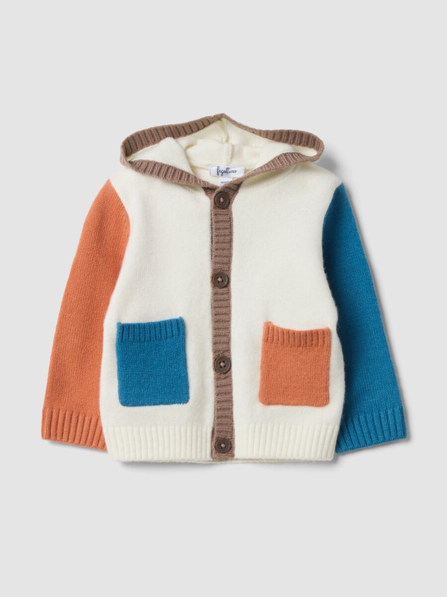 Off-white hooded crew-neck cardigan_0