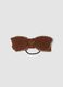 Brown hair tie with ribbed bow_0