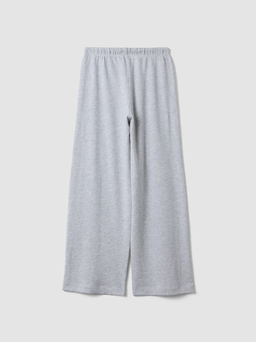 Grey marl culotte trousers in a cotton and viscose blend_1