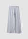 Pantaloni culotte grigio melange in misto cotone e viscosa_1