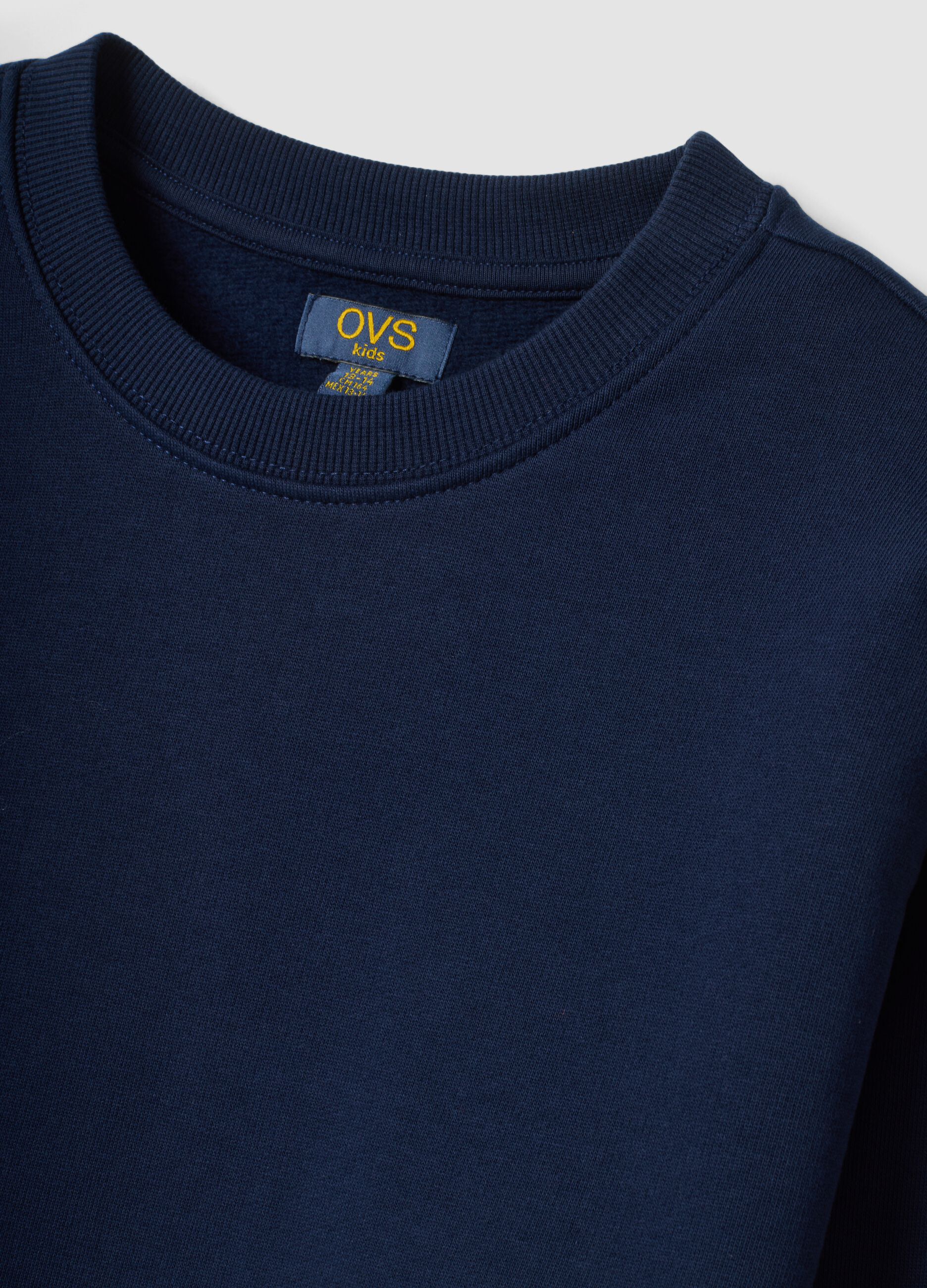 Navy blue organic cotton crew-neck sweatshirt