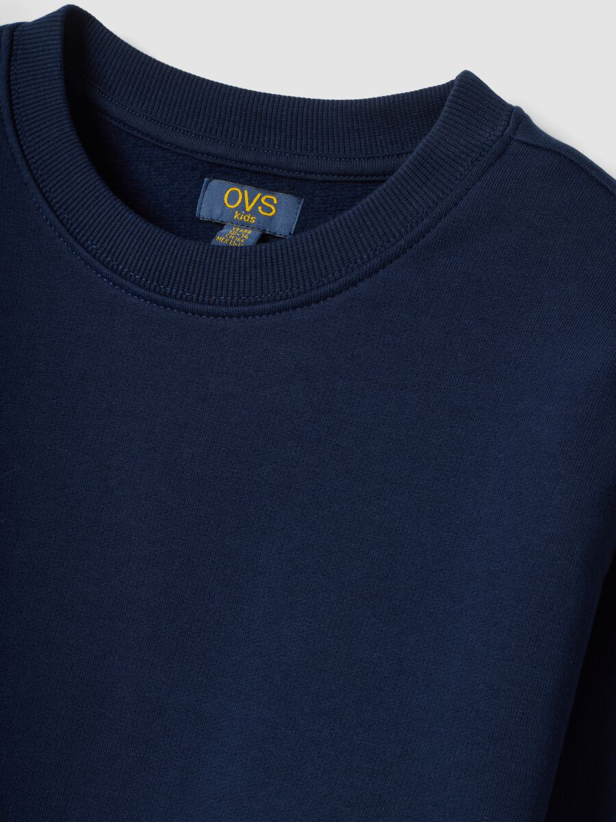 Navy blue organic cotton crew-neck sweatshirt_2