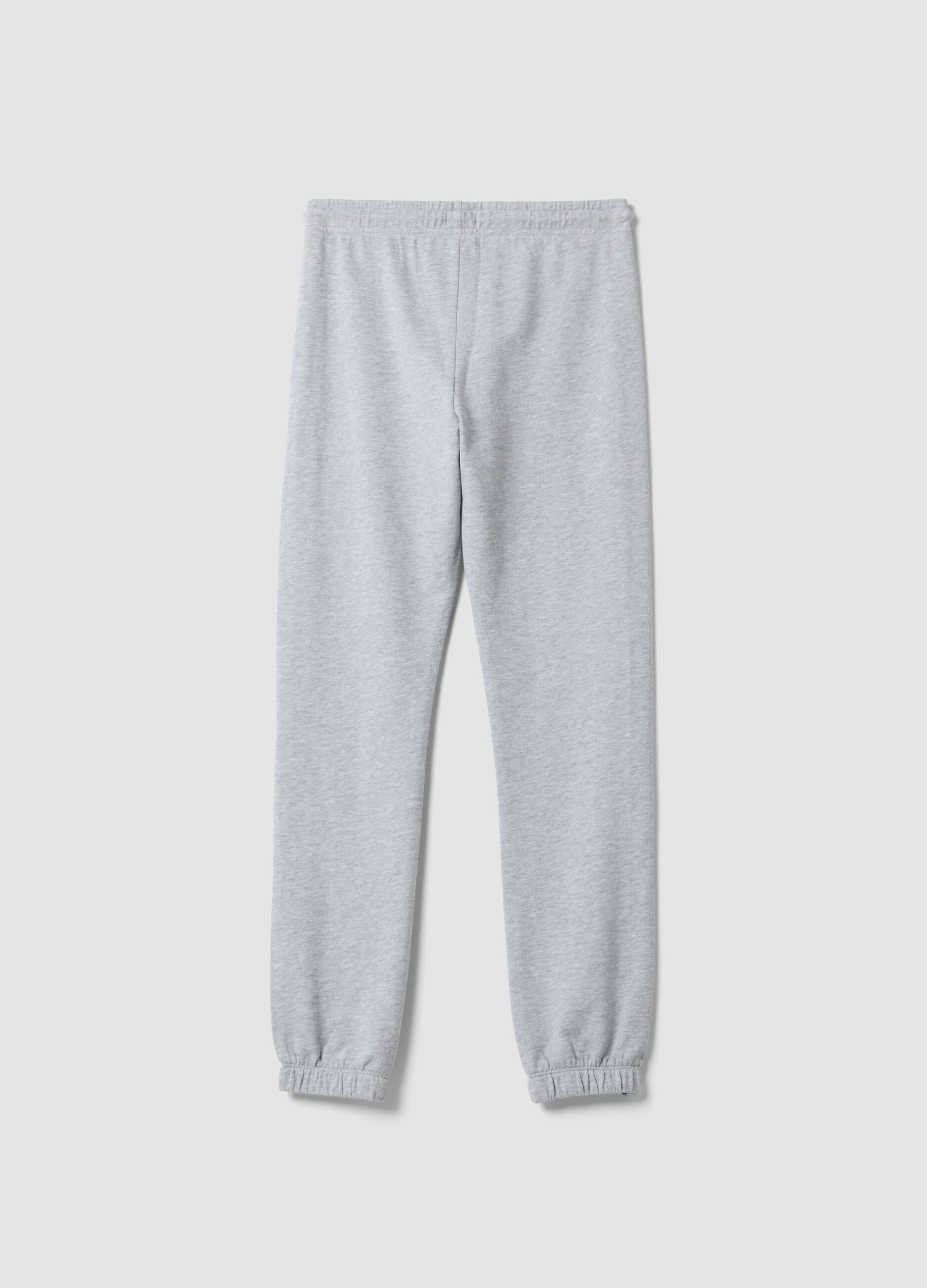 Pantaloni jogger grigi in puro cotone