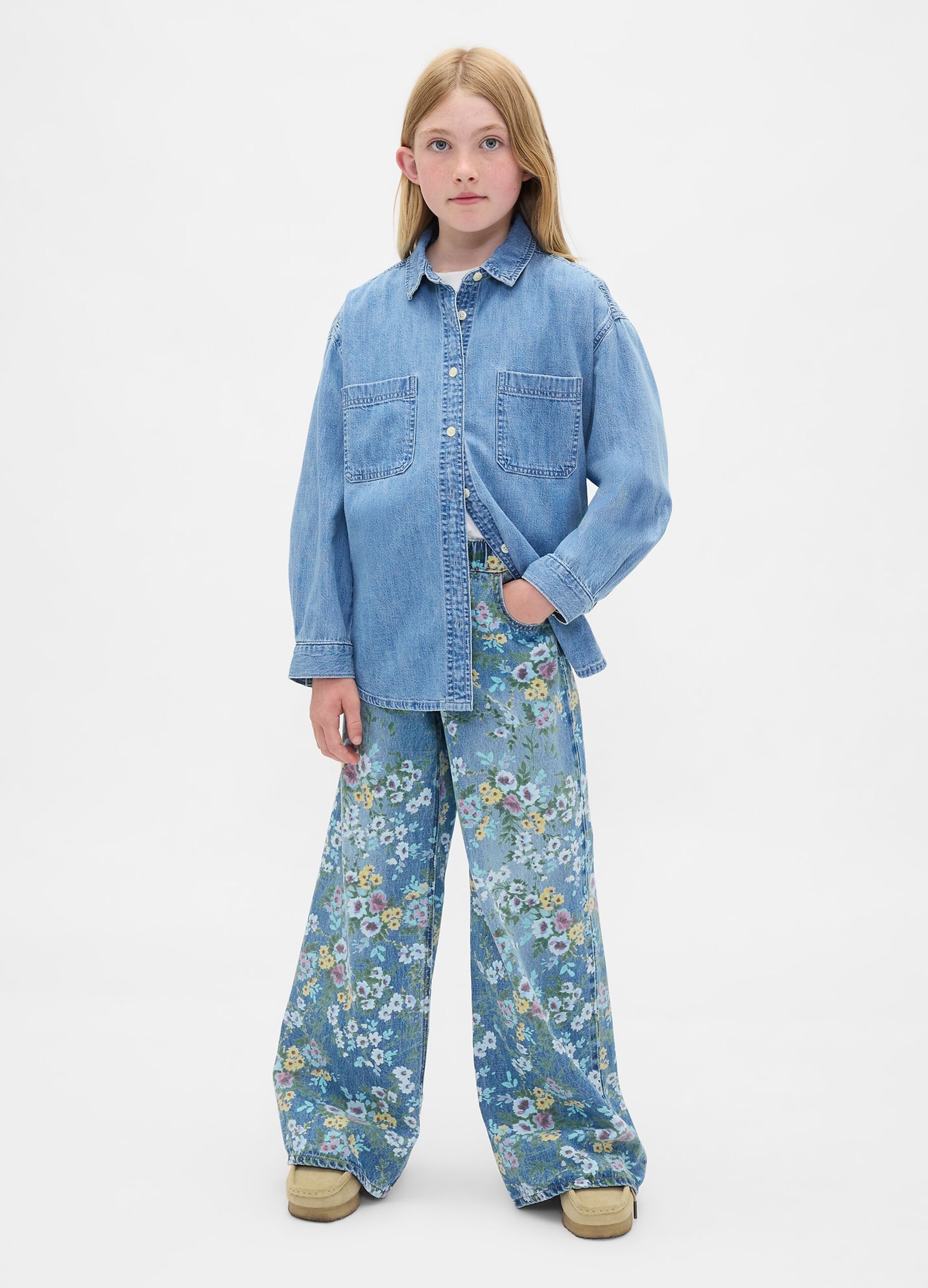 Multicolour Flared Denim Trousers