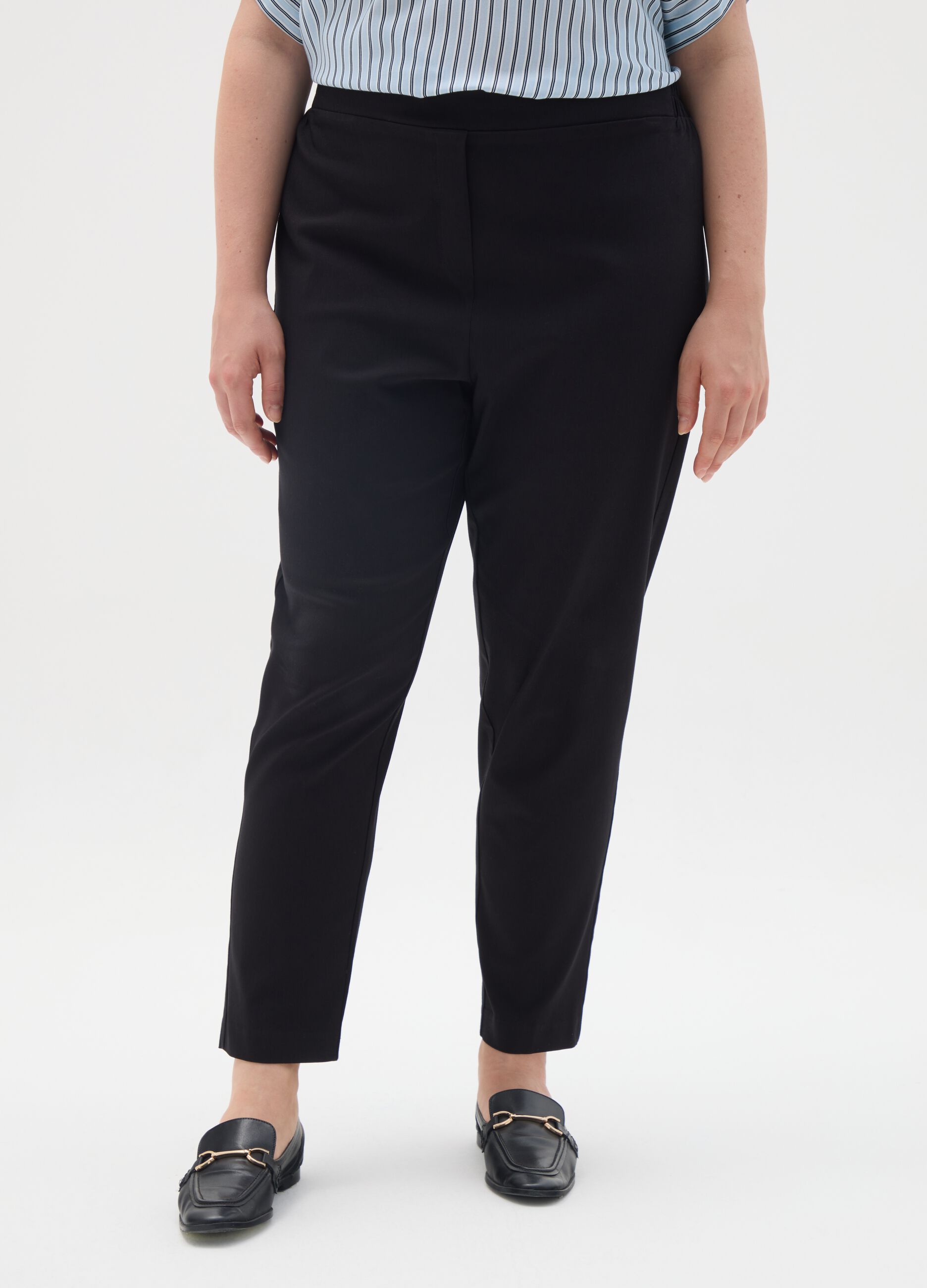 Women's Black Stretch Viscose Blend Leggings