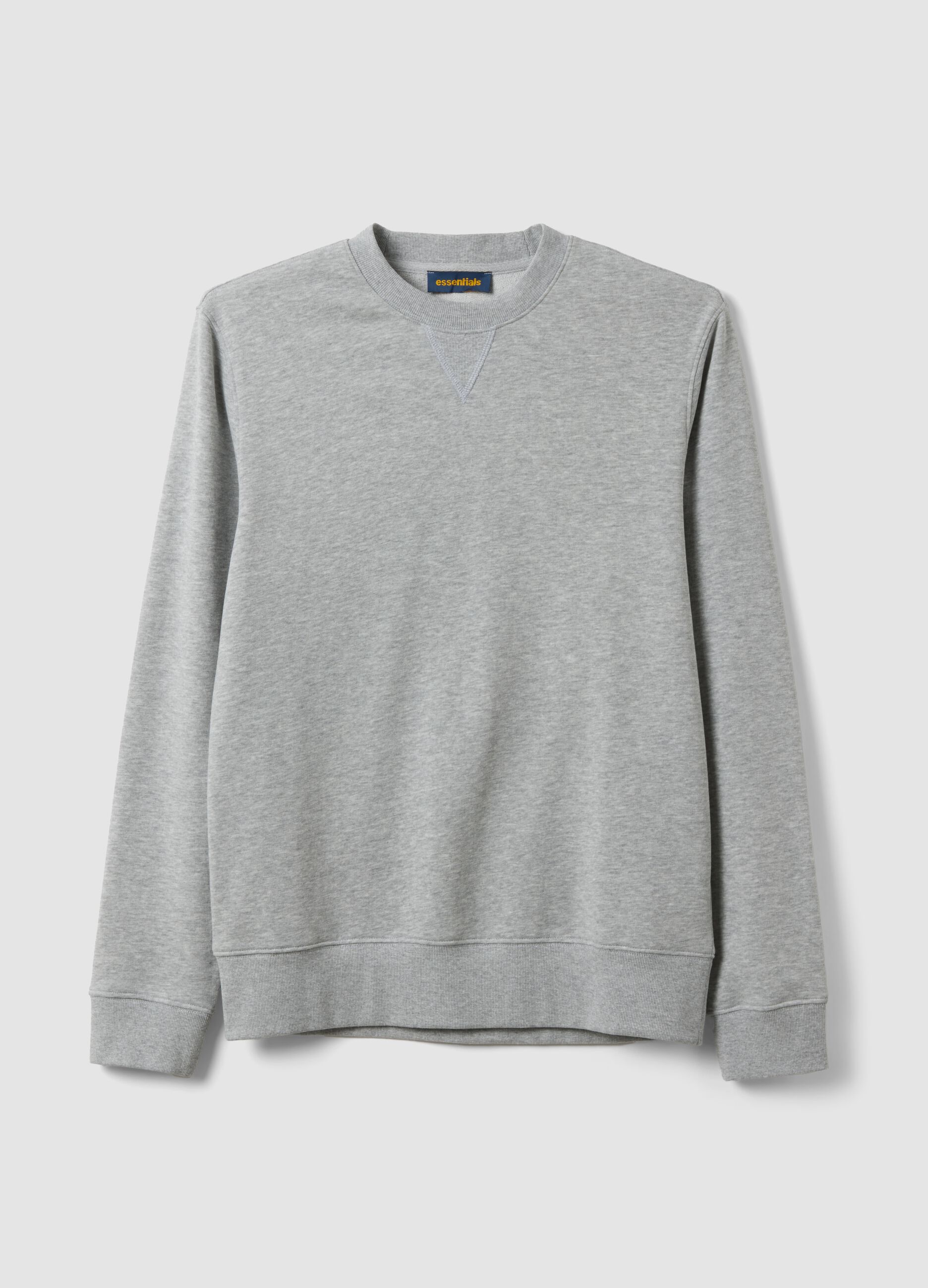 Grey crew-neck sweatshirt in cotton blend, regular fit