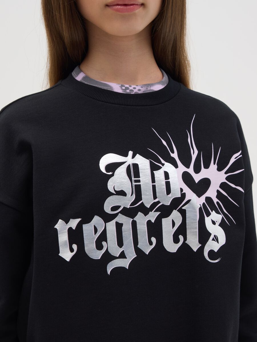 Cropped sweatshirt with foil print_2