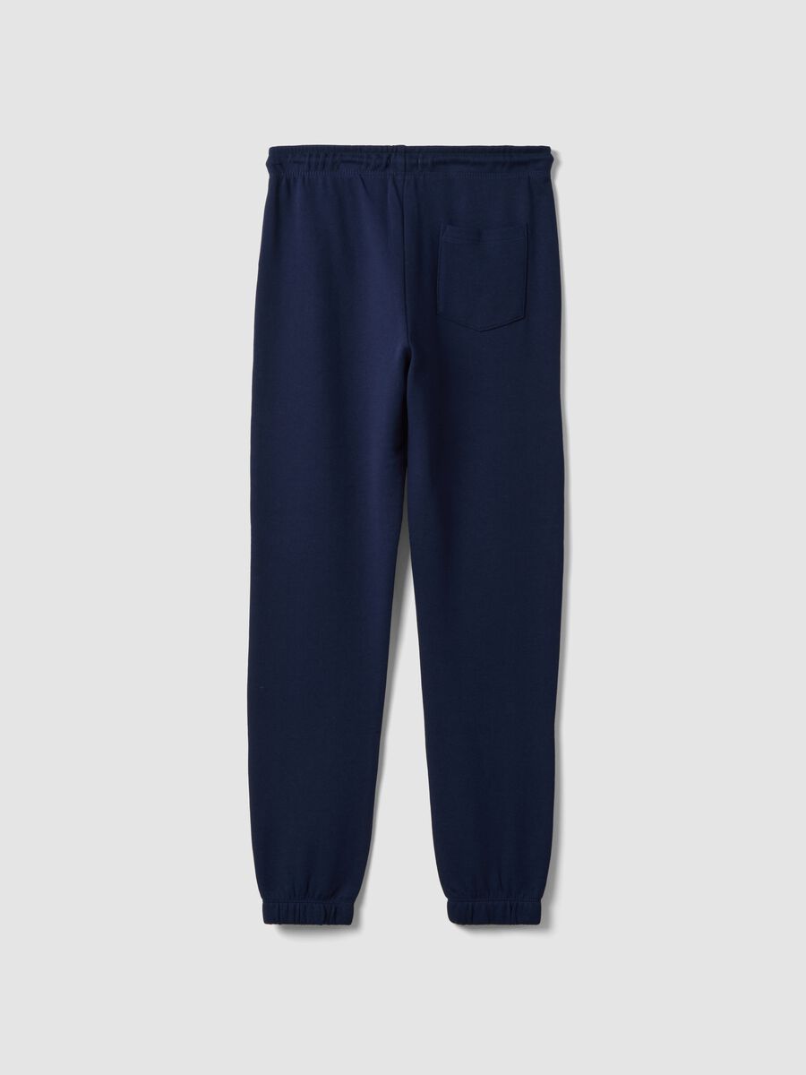 Navy blue jogger trousers in 100% organic cotton_2