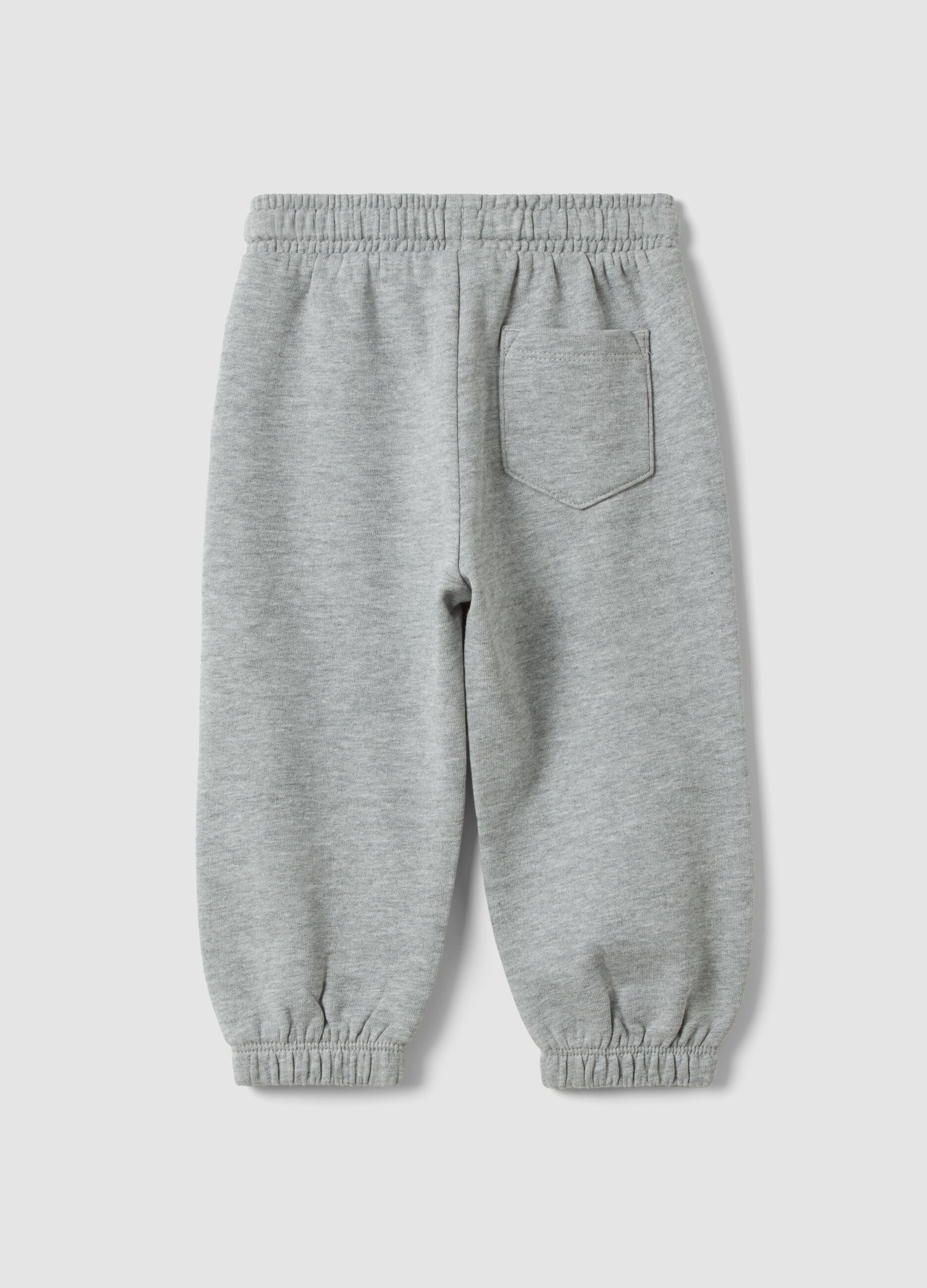 Grey marl jogger trousers in pure organic cotton