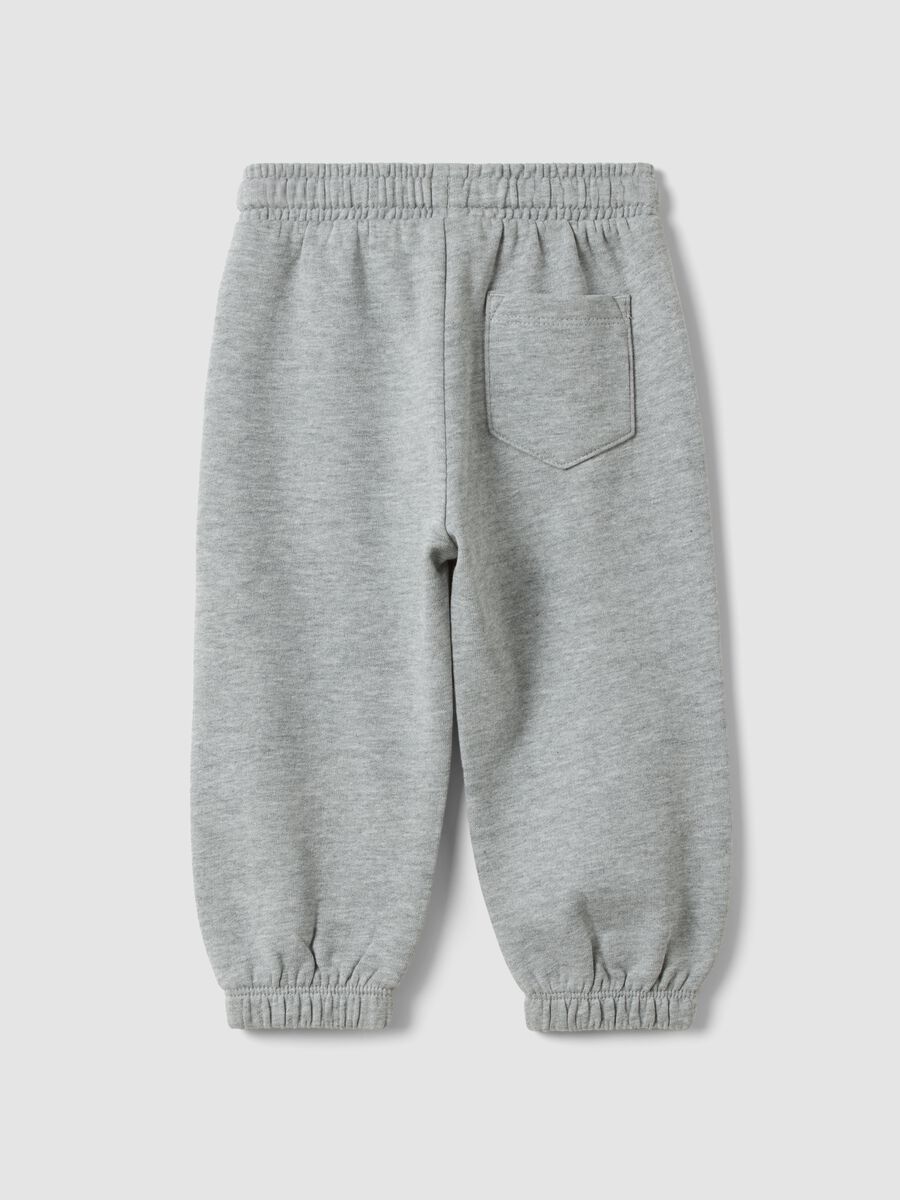 Grey marl jogger trousers in pure organic cotton_1