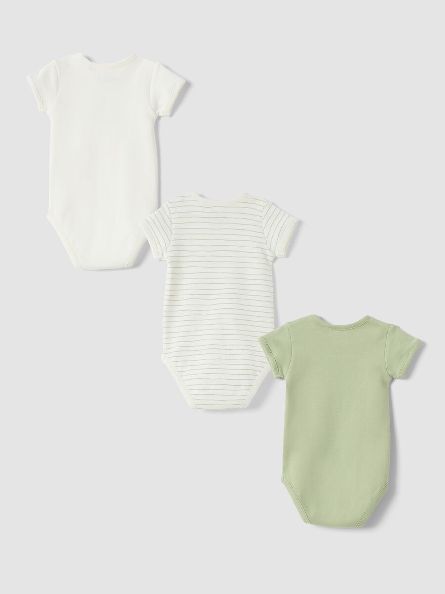 3-pack green and white organic cotton crew-neck bodysuits_1