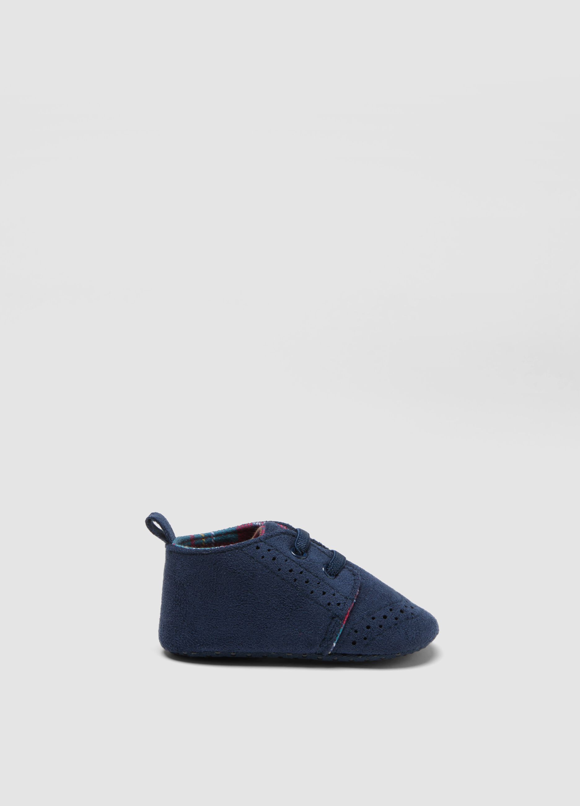 Scarpine blu con lacci elastici e fodera completa