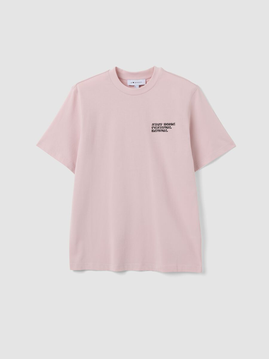 Pink relaxed-fit pure cotton T-shirt with print_4