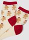 2-pack of red and beige organic stretch cotton socks with print_1