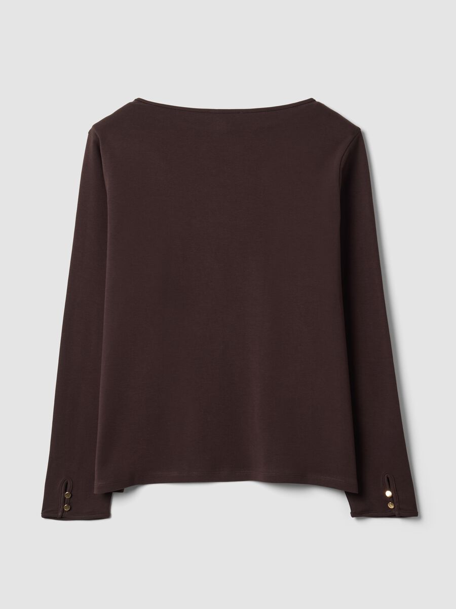 Brown pure cotton regular-fit crew-neck T-shirt_2