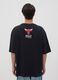 Black pure cotton T-shirt with Chicago Bulls print_3