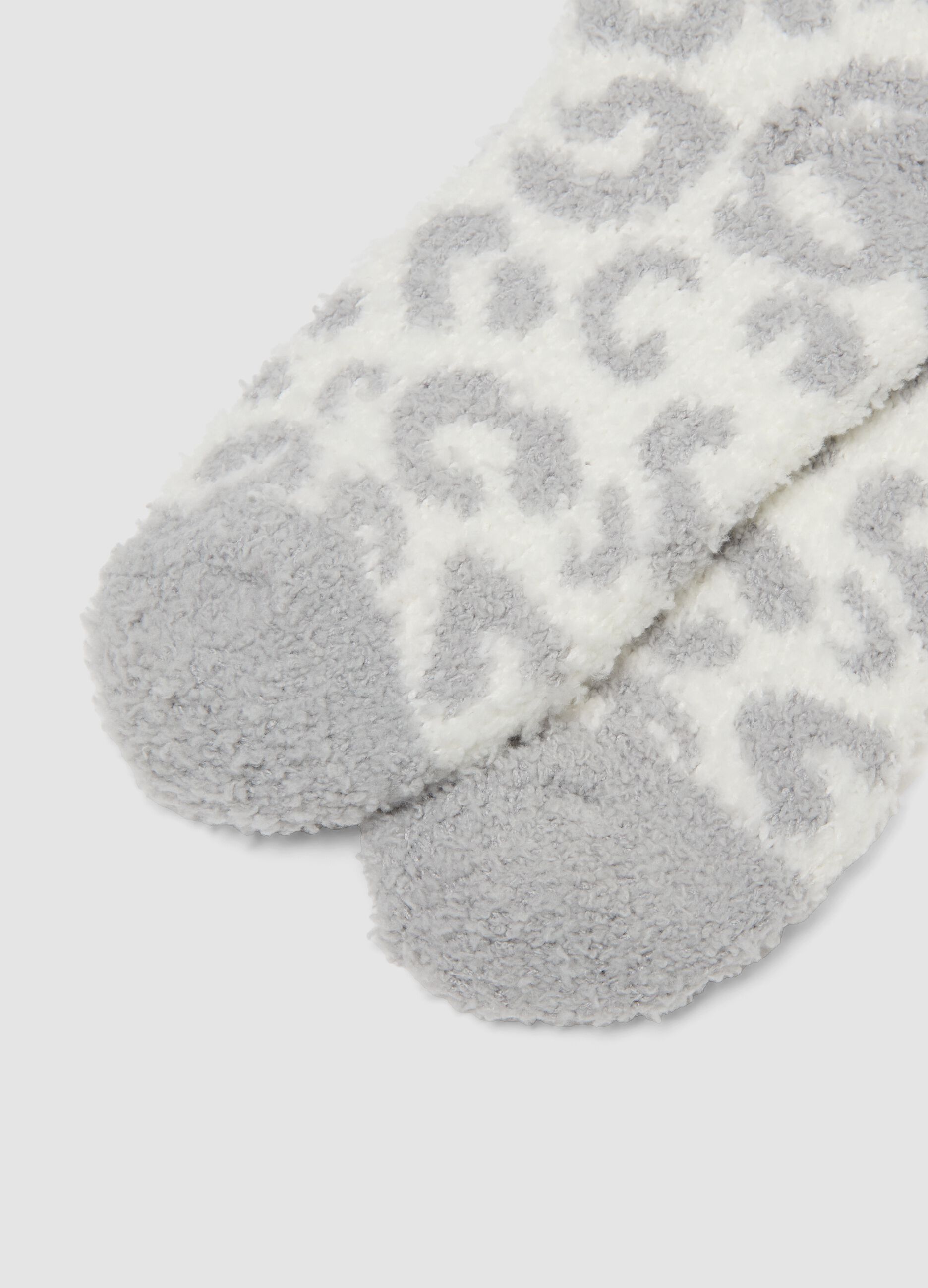 2-pack of light grey and off-white stretch-fabric socks