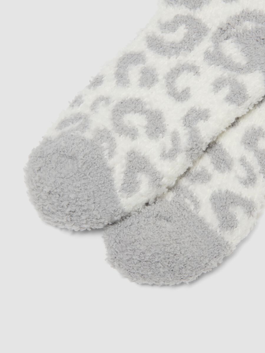 2-pack of light grey and off-white stretch-fabric socks_2