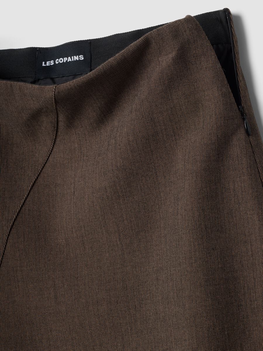 Brown stretch viscose skirt with lining_5