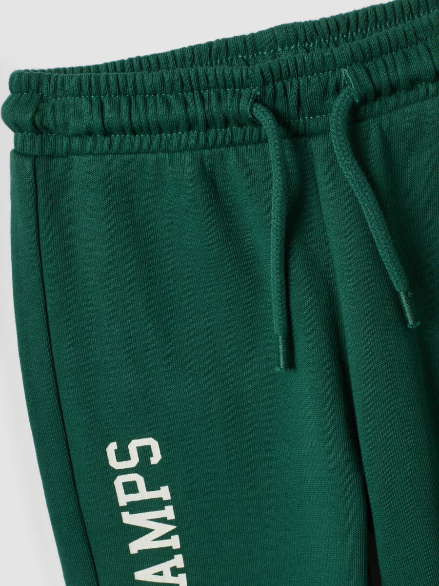 Green pure cotton crew-neck jogger set for baby boy_3