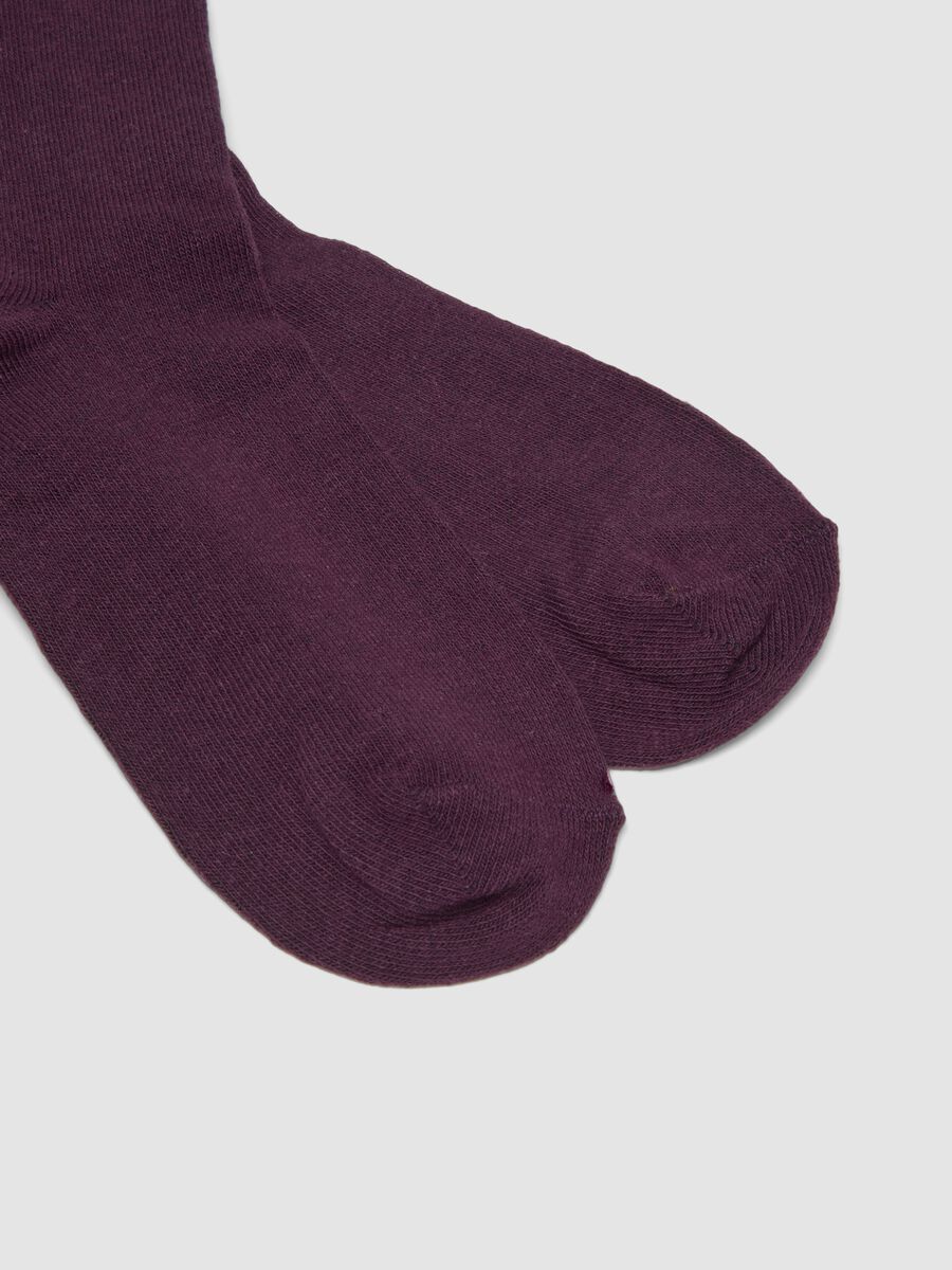 Dark purple socks in stretch organic cotton_1