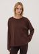 Brown viscose-blend jumper with floral appliqu&eacute;s, regular fit_0