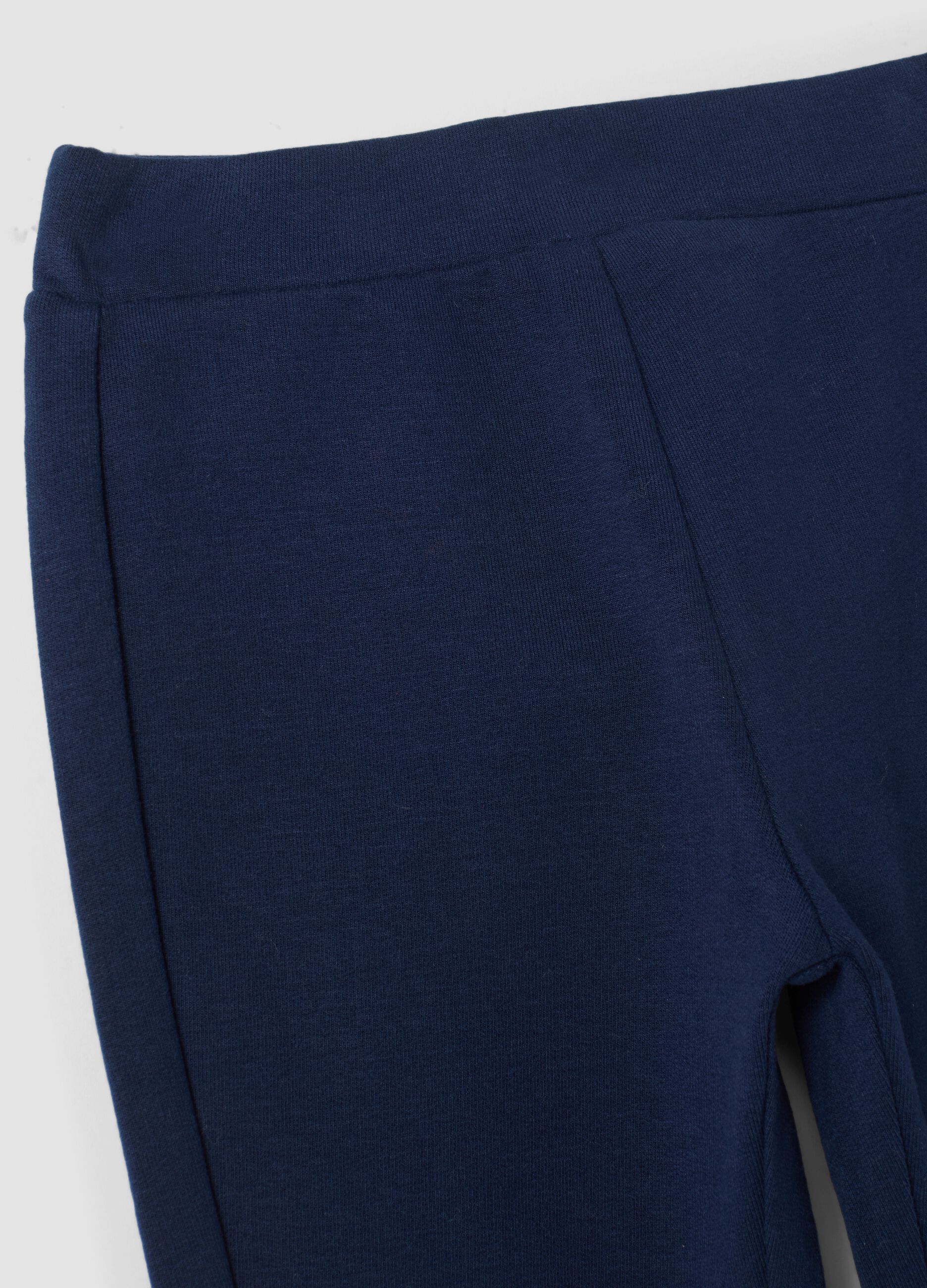 Blue organic stretch cotton flared leggings
