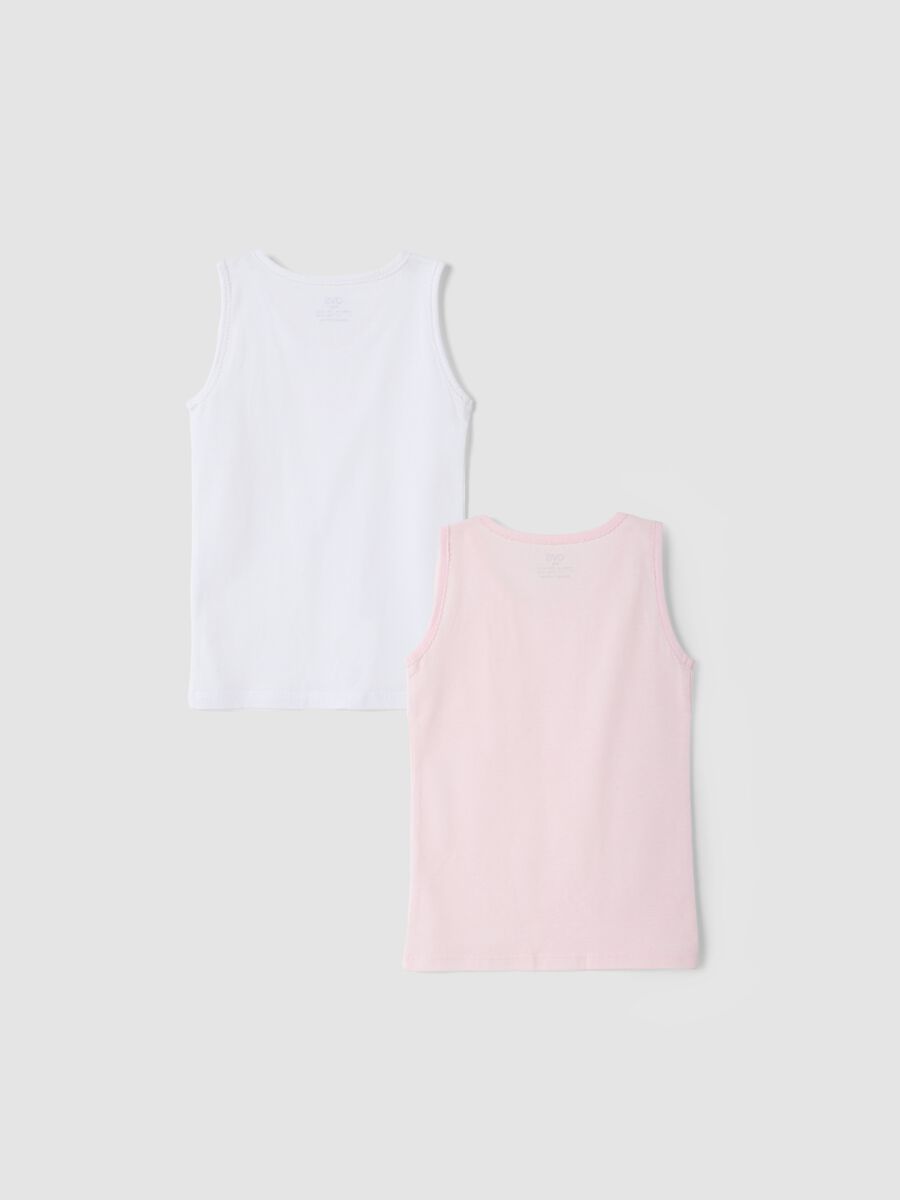 2-pack pink and white organic cotton crew-neck vests_1
