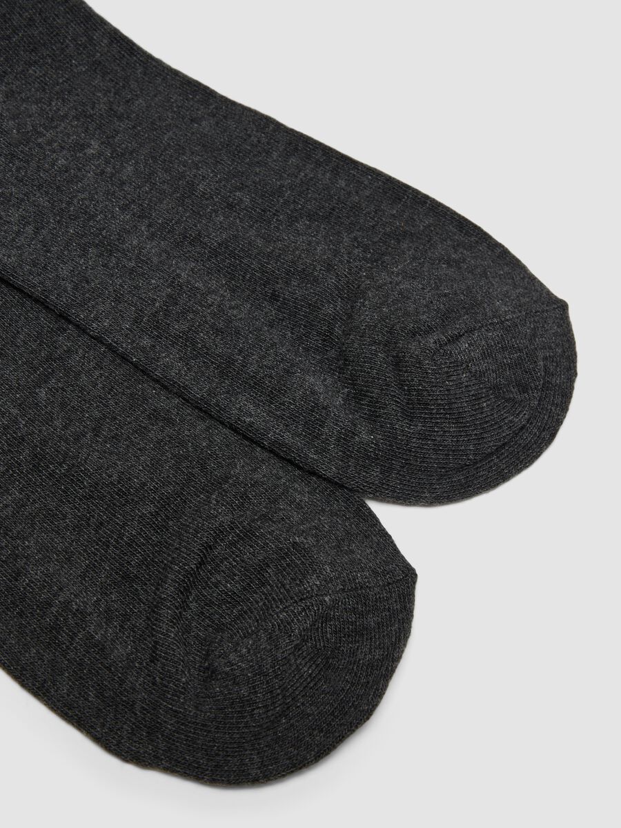 Pack of five long grey socks in stretch organic cotton_2