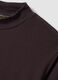Brown stretch-fabric top with high neck_1