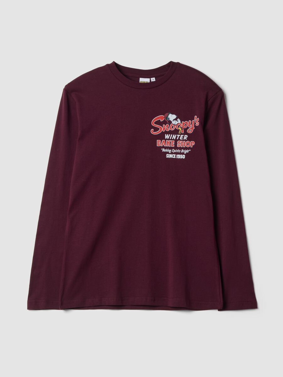 Purple pure organic cotton Peanuts print pyjama top_0
