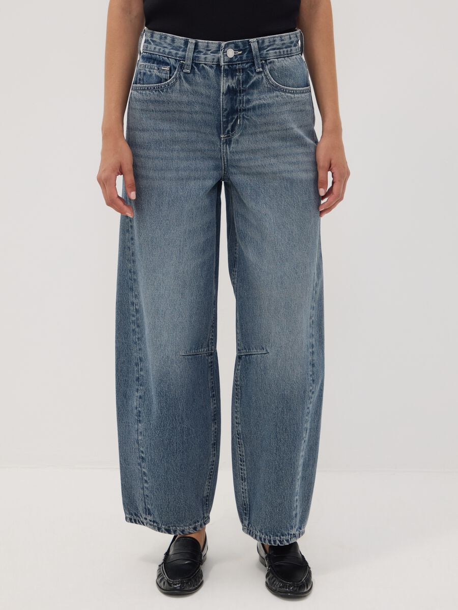 Pure cotton denim balloon-fit jeans_1