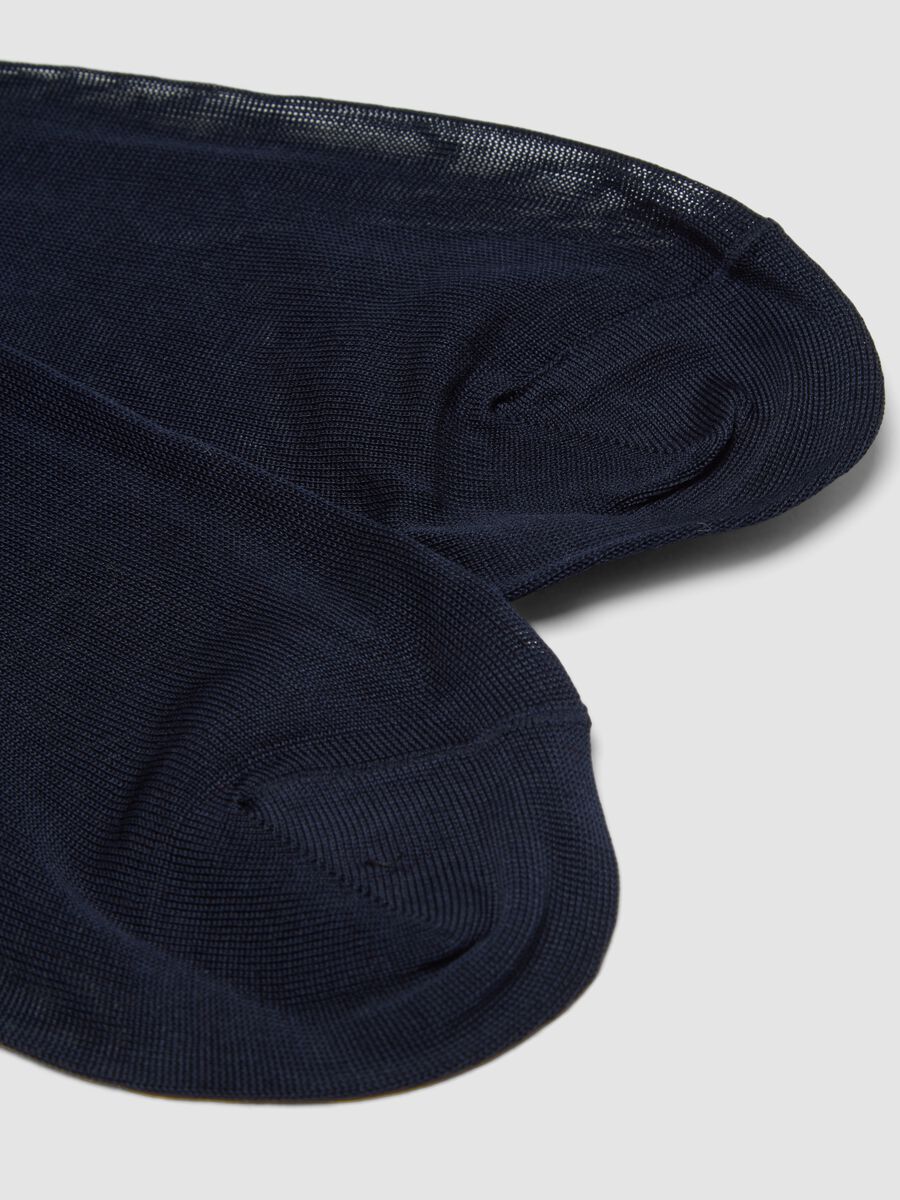 Blue long socks in pure cotton_2