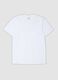 White mercerised pure cotton T-shirt with deep V-neck_0