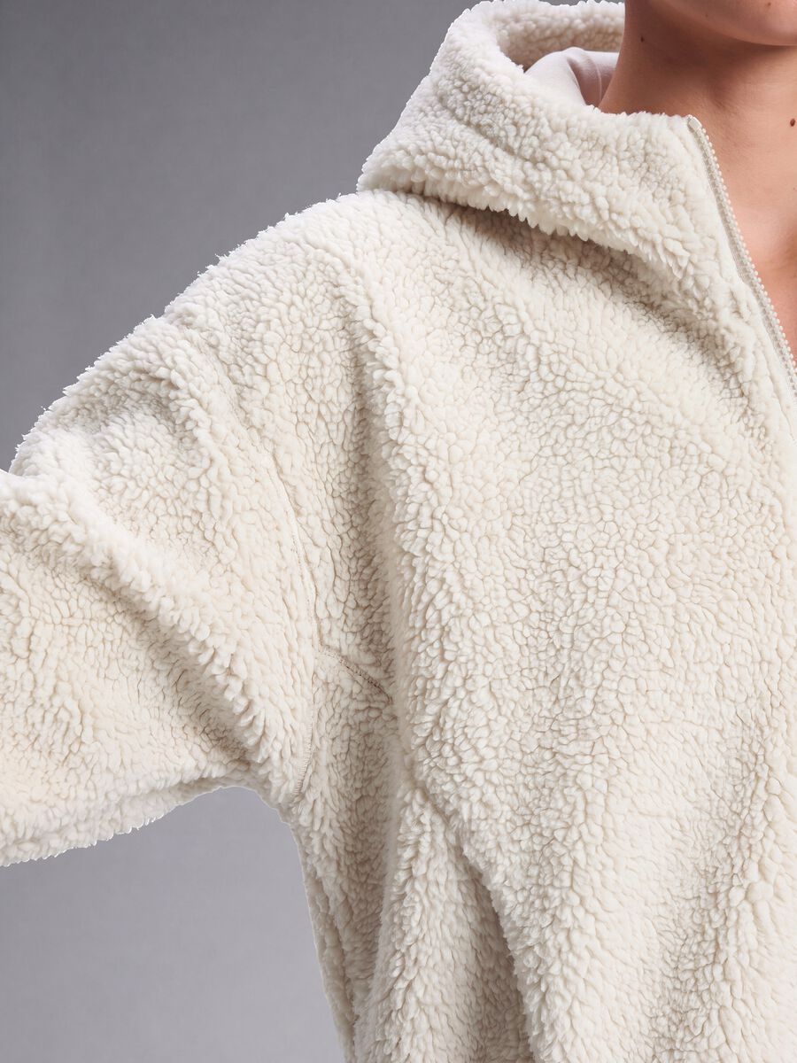 Full-zip bianca con cappuccio effetto teddy ALTAVIA STUDIO_2