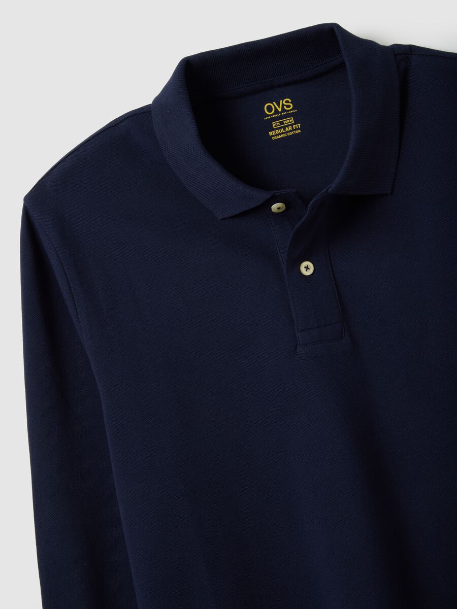 Men's Regular Fit Blue Cotton Polo Shirt_5