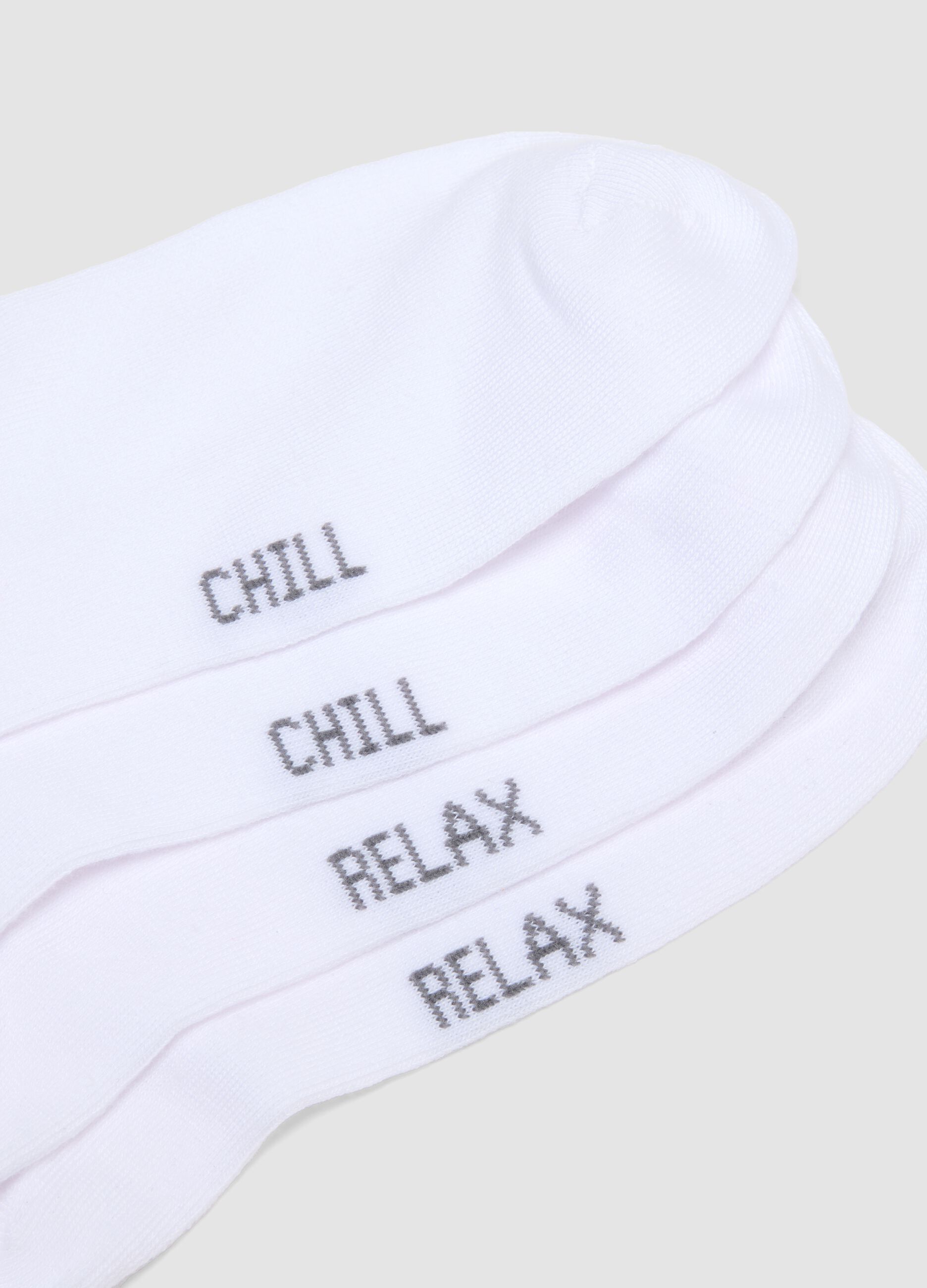 Pack of five white no-show socks in stretch fabric
